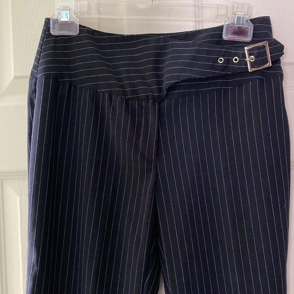 Star City Black Pinstripe Trousers - Picture 4 of 8